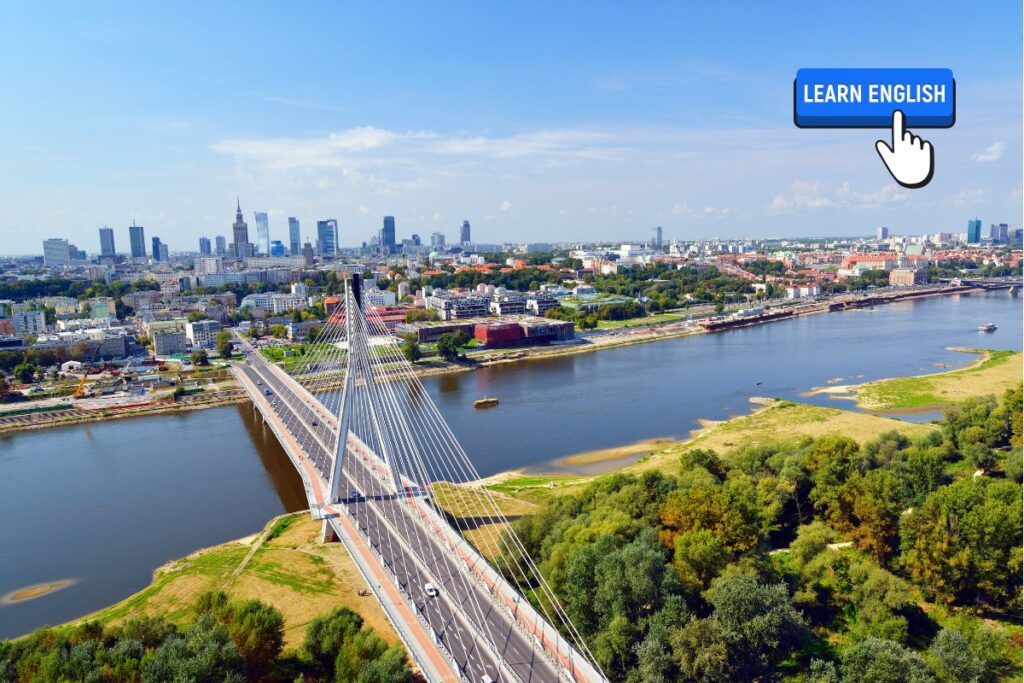 Angielskie opisy zabytkowych miejsc w Warszawie - na zdjęciu przykładowy most